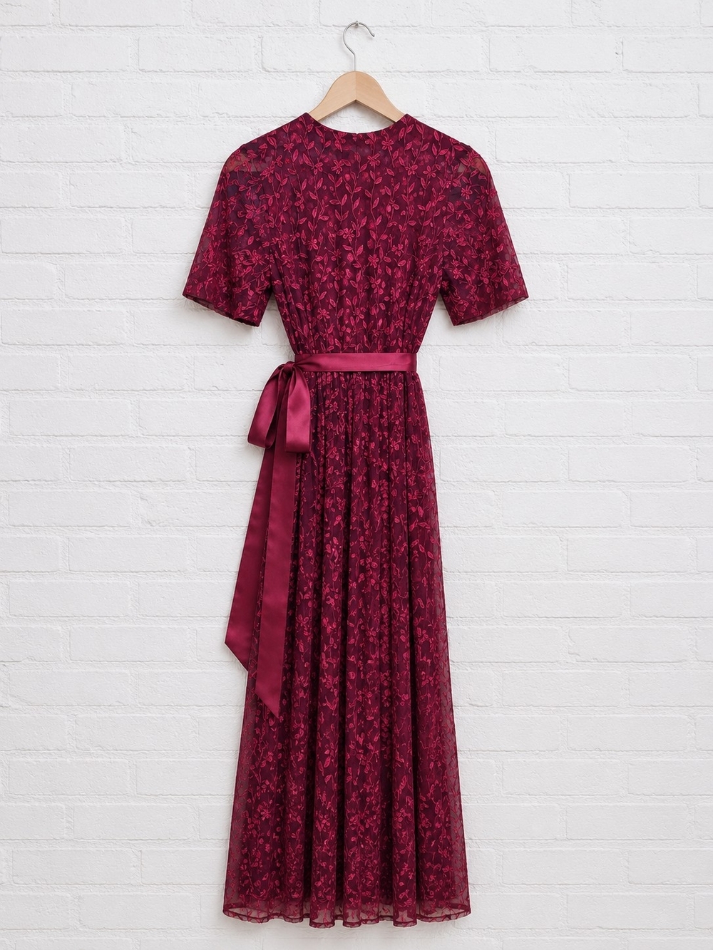 Baltic Born Burgundy Floral Wrap Maxi Dress - Picture 3 of 5